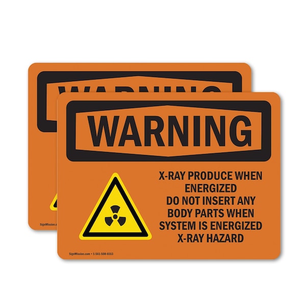 Signmission Radiation & Laser Sign, 7 in H x 10 in W, Vinyl Decal, Rectangle OS-2PACK-WS-D-710-L-12953 - main